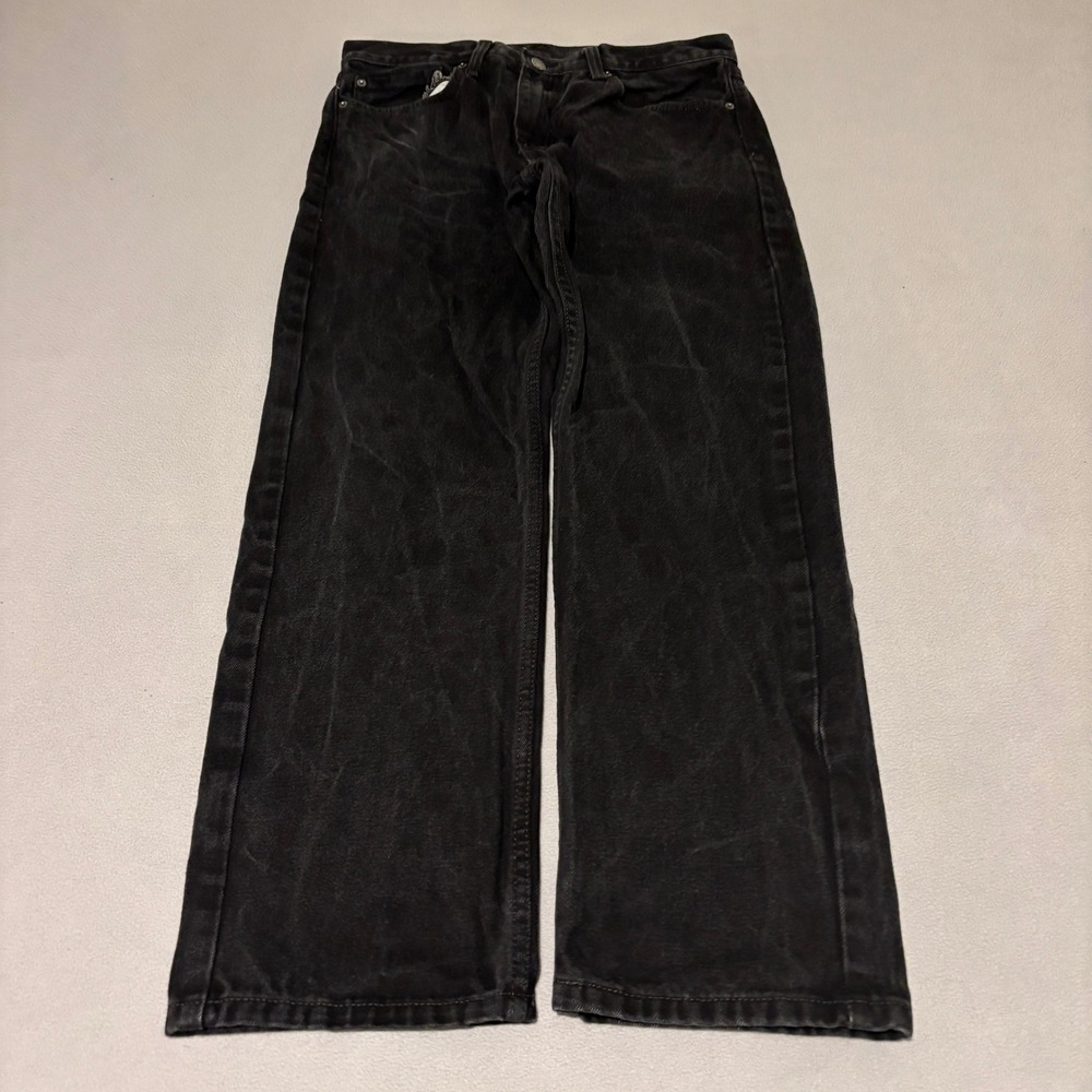 Levis 505 Regular Fit Jeans Mens 34x30 Faded Black Straight Leg Denim Classic